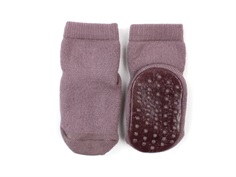 MP socks dark purple dove wool with rubber outsoles